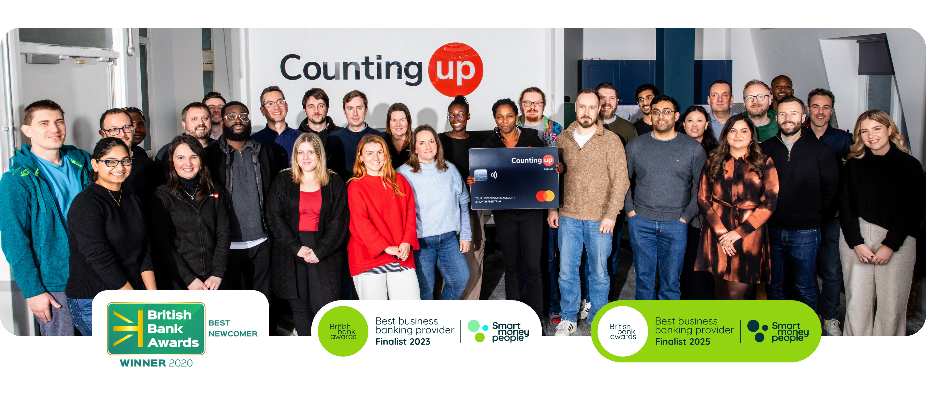 Countingup team photo + British Bank Awards