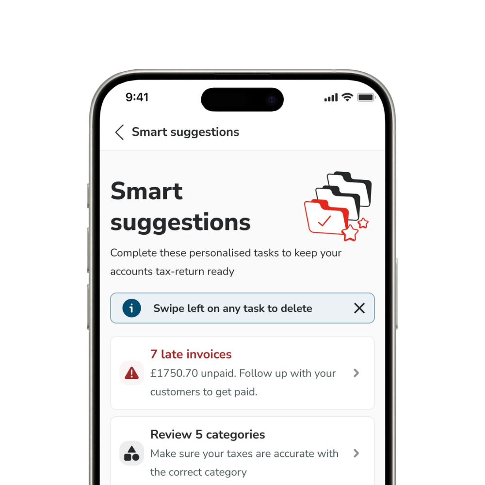 Smart suggestions in Countingup app
